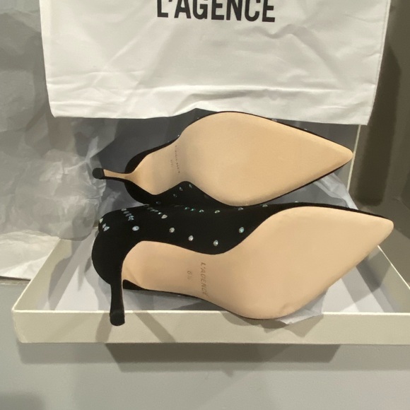 L’AGENCE Mariette Bootie II in BLACK IRIDESCENT - Picture 16 of 16